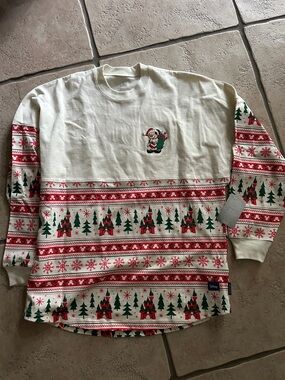 Disney parks Christmas size Small unisex Holiday Red, Green, Cream NWT